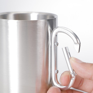 Haute qualité <span class=keywords><strong>personnalisé</strong></span> D anneau Portable métal voyage randonnée Camp extérieur en acier inoxydable Camping voyage <span class=keywords><strong>mousqueton</strong></span> tasse <span class=keywords><strong>avec</strong></span> crochet - Product Image 6