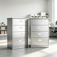 Armoire de rangement pour dossiers en acier inoxydable 304 avec tiroirs verrouillables, adaptée à une utilisation au bureau et au rangement sous les bureaux