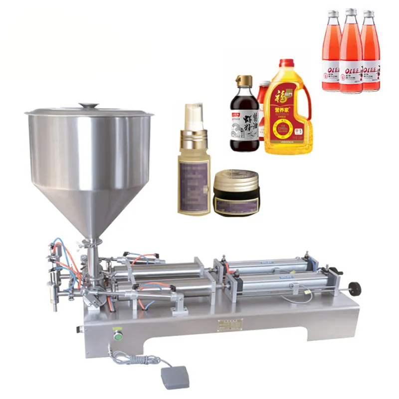 JSM Semi Automatic Pneumatic Piston Paste Liquid Oil Tomato Ice Cream Honey Juice Sauce Soft Drink Filling Machines
