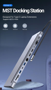 Miễn phí Mẫu neexxt B121 Docking Station USB C USB2.0 + SD 12 cổng đa chức năng ADAPTER Dock trạm - Product Image 2