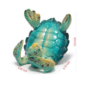 Özel Reçine El Yapımı Komik 3D Deniz Kaplumbağası Figürinli Bardak Altlığı Cep Telefonu Tutucu Masaüstü Süsü Hayvan Heykeli Telefon Standı - Product Image 3