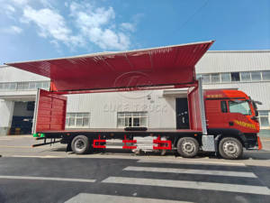 Camion fourgon HOWO 6X2 à ailes battantes, moteur diesel, norme Euro, avec système hydraulique pour la distribution en entrepôt - Product Image 6