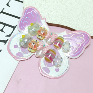 Autocollants pour <span class=keywords><strong>ongles</strong></span> en forme de petit ours mignon pour filles de 10 à 18 ans, <span class=keywords><strong>ongles</strong></span> <span class=keywords><strong>courts</strong></span> ultra-fins sans couture, 10 pièces - Product Image 4