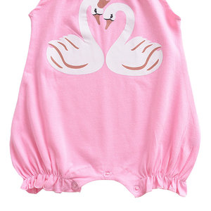 2021 Cotton Knitted Print <b>Jumpsuit</b> Girls Red Bowknot Irregular Neckline Kids Clothing Suspension Design Newborns Plus Size - Product Image 6