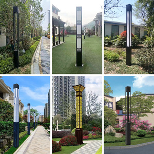 Lampadaire de jardin en métal pour extérieur, LED blanc chaud 2700K, IP66, résistant aux intempéries, montage encastré, détecteur de mouvement, alimenté par énergie solaire, éclairage 10 ans - Product Image 4