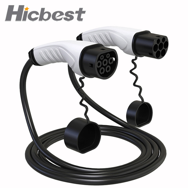 3Phase 32A 22KW Fast EV Charging Cable 32 Amp Type 2 to Type 2 AC EV Charger Cable Black EU UK Certified by CE
