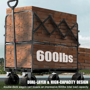 भारी शुल्क 250 किलोग्राम क्षमता थोक फोल्डेबल कैंपिंग वैगन वाणिज्यिक ग्रेड सभी-इलाके आउटडोर गार्डन कार्ट - Product Image 3