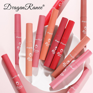 DragonRanee Private Label Strawberry Lip Glaze Velvet Matte Lip Gloss Waterproof Long-lasting Misty Finish Lip Tint <strong>Wholesale</strong> - Product Image 3