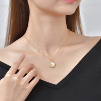 Collier Femme en Argent 925 Plaqué Or 18 carats, Bijoux Délicats à la Mode, 12 Constellations, Pierre Naturelle, Coquillage, Pendentif Charme du Zodiaque