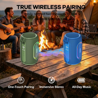 Haut-parleur portable 5.0 avec entrées Bluetooth/TF/FM/USB, éclairage LED RGB pour karaoké numérique
