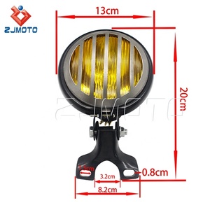 Nero universale Vintage 5 "faro moto W/supporto Cafe Racer testa luce per Harley Suzuki Yamaha <span class=keywords><strong>Honda</strong></span> griglia in acciaio - Product Image 2