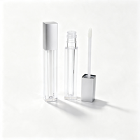 Contenants transparents personnalisés pour gloss à lèvres avec bouchon à vis en PET, emballage cosmétique à estampage à chaud, tubes vides