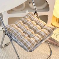 Coussin de chaise épais à carreaux, rembourré en polyester 800g, coussin de siège carré 40x40cm, bicolore pour un confort prolongé lors des longues sessions assises