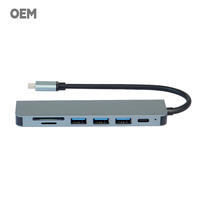 Pengisi daya perjalanan cepat QC3.0, profesional Output 100W Workhub 7-in-1 port tipe-c paduan aluminium multi-perlindungan untuk penggunaan sepanjang hari