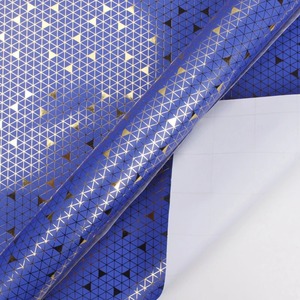 Blue Gold <b>Pattern</b> Metallized Virgin Wrapping <b>Paper</b> Roll 30 Inch Double Side Eco-Friendly Gift Packaging Digital Printing - Product Image 6