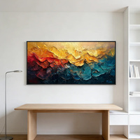 Peinture à l'huile abstraite Golden Horizon, grande peinture à la main sur toile texturée, art mural de luxe, décoration d'intérieur