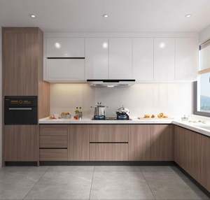 Diseño de Gabinetes de Cocina Modulares Personalizados de Madera Maciza 2024, Gabinete de Despensa de Cocina Empotrado de Roble Blanco - Product Image 1