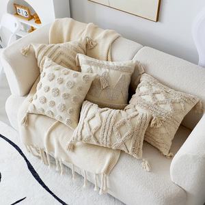Housse de <span class=keywords><strong>coussin</strong></span> géométrique capitonnée <span class=keywords><strong>beige</strong></span> style bohème scandinave, <span class=keywords><strong>coussin</strong></span> décoratif de luxe pour canapé, housse de <span class=keywords><strong>coussin</strong></span> décorative pour la maison - Product Image 3
