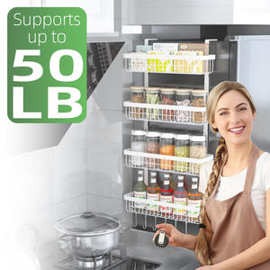 Estante de Especias de Madera de 2 Niveles para Refrigerador, Organizador de Pared para Sala de Estar, Almacenamiento Colgante para Estante de Cocina - Product Image 3