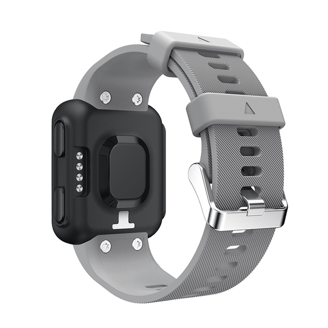 Sweatproof Sports Silicone Smart Watch Band with Stainless Buckle for Garmin Forerunner 35 35J 30 Replacement Watch Strap