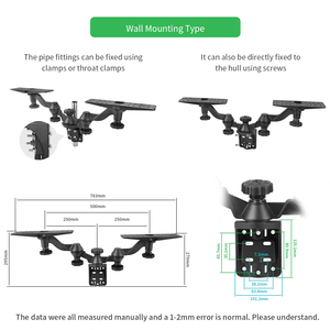 Soporte Giratorio Ecológico VINmounts para Sonda de Pesca, Montaje Lateral, Base Doble, Ajustable 360°, Aleación de Aluminio, para Dos Sondas de 6 Pulgadas - Product Image 4
