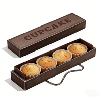 Boîte à Tiramisu Moderne Longue Premium Personnalisée avec Logo, Boîte à Gâteau sur Mesure avec Couteau en Acrylique et Poignée pour Fêtes