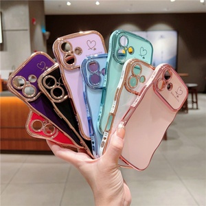 New Wave Heart Design Luxury TPU Phone <b>Cover</b> Girly Universal Camera <b>Protector</b> Shockproof Phone Cases for iphone 15 Pro Max - Product Image 2