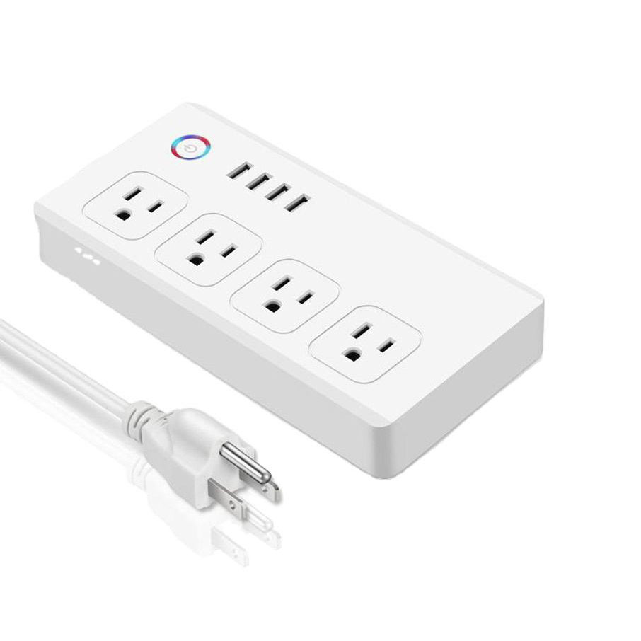 HONPNK 100~240V AC Multi-Function WIFI Smart Power Strip Socket with 4pcs USB Ports and 4pcs AU Plugs
