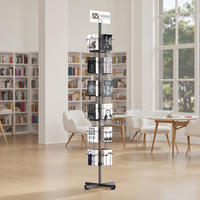 Étagère rotative à 6 niveaux, détachable, moderne, pour l'affichage d'autocollants, support d'affichage pour carnets, pour comptoirs de vente au détail