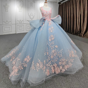 Robe de soirée élégante sans manches, col rond, fleurs, style robe de bal, Jancember DY9510 - Product Image 2