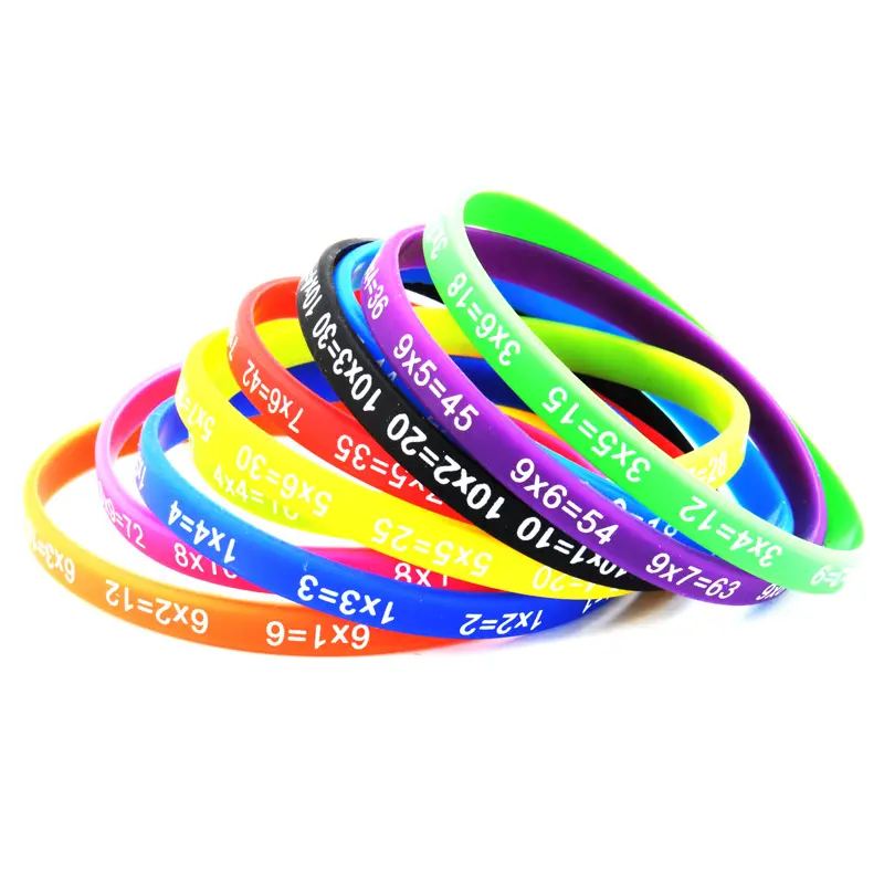 12Pcs/Set Silicone Bracelet Multiplication Tables Learn Math Education Wristband For Kids Preschool Teaching Aids Math Toy