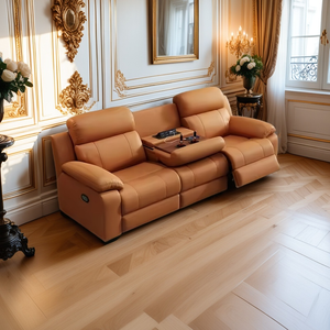 أريكة سينما كهربائية قابلة للطي بتصميم إيطالي من الجلد الفاخر مع إطار معدني وظهر قابل للتعديل - الأكثر مبيعًا لعام 2025 - Product Image 1