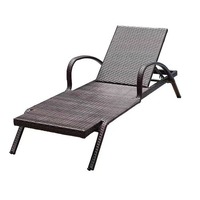 Chaise longue d'extérieur moderne et durable en fer, inclinable, design confortable, pliable, sans coussin, pour piscine, plage, terrasse, balcon