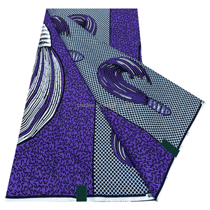 ผ้าแอฟริกันแว็กซ์คอตตอนแบบขายส่ง 6 หลา ผ้าลอนคลอธแอฟริกัน ผ้าแองการา ผ้าพิมพ์ลายแอฟริกันแท้ สำหรับตัดเย็บเสื้อผ้า - Product Image 1