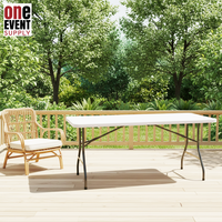 Table de réception rectangulaire pliable et empilable en plastique blanc léger et durable de 6 pieds pour événements extérieurs et industriels