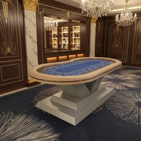 Table de poker professionnelle de luxe Punto Banco Baccarat Texas avec plateau pour club de divertissement, table de poker en bois