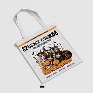 DLBZ Custom Fashionable Eco Friendly Durable <b>White</b> Canvas Cotton Halloween Tote <b>Bag</b> with Rope Handle for Daily Use - Product Image 2