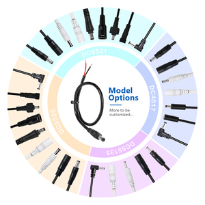 كابل طاقة DC5521 ذكر مفتوح الطرفين بطول 20 سم، نحاس نقي مرن مع غلاف PVC، مقاوم للماء IP44، 12 فولت/24 فولت، أسلاك كهربائية لأنظمة المراقبة والإلكترونيات - Product Image 6