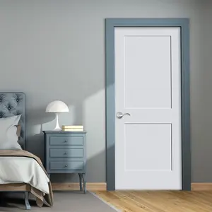 Cheap Price Internal White 2 Panel Door mit Craftsman Sticking Primer HDF Moulded Doors With Hardware