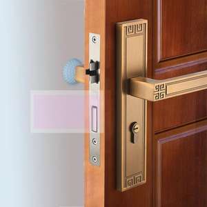 Manija de puerta de casa duradera de galvanoplastia múltiple de aleación de zinc minimalista moderna manija de puerta moleteada - Product Image 1