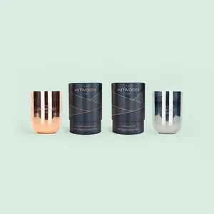 Recycled 100% Cylinder Cardboard Kraft Black Candle Paper Tube 4X4/Packaging Cardboard Round Box Tube With Custom Size