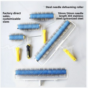 6/9/10/20 Inch Industrial OEM Self-Level <strong>Spiked</strong> <strong>Roller</strong> with Steel Needle for Removing Bubbles - Product Image 2