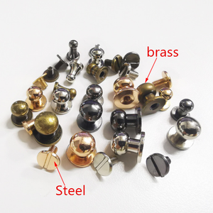Boutons <span class=keywords><strong>rivets</strong></span> en laiton massif <span class=keywords><strong>à</strong></span> tête ronde, <span class=keywords><strong>à</strong></span> <span class=keywords><strong>visser</strong></span>, en or/noir canon/argent/bronze, différentes tailles pour l'artisanat du cuir, ceinture, portefeuille - Product Image 3