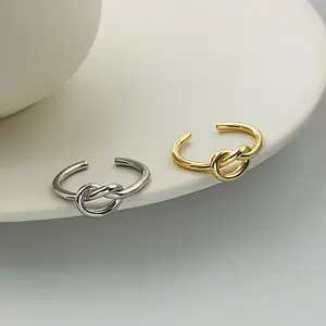 VIANRLA 925 sterling silver open adjustable knot ring simple women ring