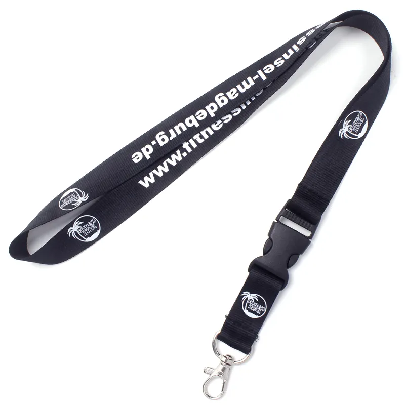 25MM Atacado ODM/OEM poliéster serigrafia personalizado Lanyard Para Id Badge Holder Neck lace