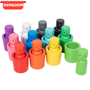 Juego de Rompecabezas Montessori de Clasificación de Colores, Anillos Apilables, Muñecos de Madera, Juego de Contar, Juguetes Educativos para Niños y Niñas - Product Image 1