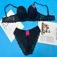 Ensemble Soutien-Gorge et Culotte Femme 2 Pièces Sexy Grande Taille en Dentelle Florale, Modèle CG069, Tailles 38-46, Personnalisable