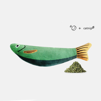 Jouet interactif pour chat, jouet à chatouiller en forme de poisson, doux et durable, avec herbe à chat