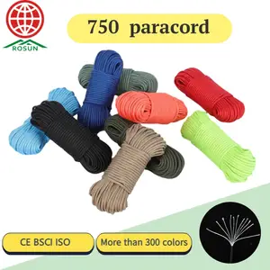 Hot Sale Survival Paracord 550 /750 Nylon Paracord Rope Parachute Cord Braid Rope