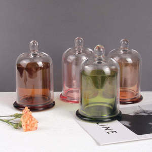 Cloche en verre avec <span class=keywords><strong>bougie</strong></span> parfumée en cire de soja naturelle, couvercle décoratif en verre pour <span class=keywords><strong>bougie</strong></span>, logo personnalisé, OEM disponible, décoration pour la maison et les événements - Product Image 2
